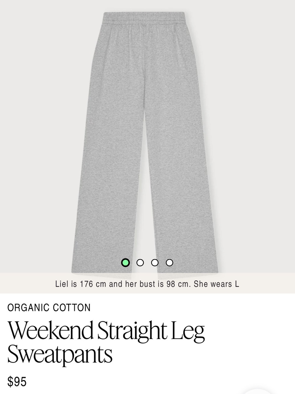 Organic Basics Weekend Straight Leg Sweatpants (Fit like S)